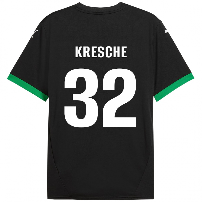 Kinder Isabella Kresche #32 Schwarz Dunkelgrün Heimtrikot Trikot 2024/25 T-Shirt Österreich