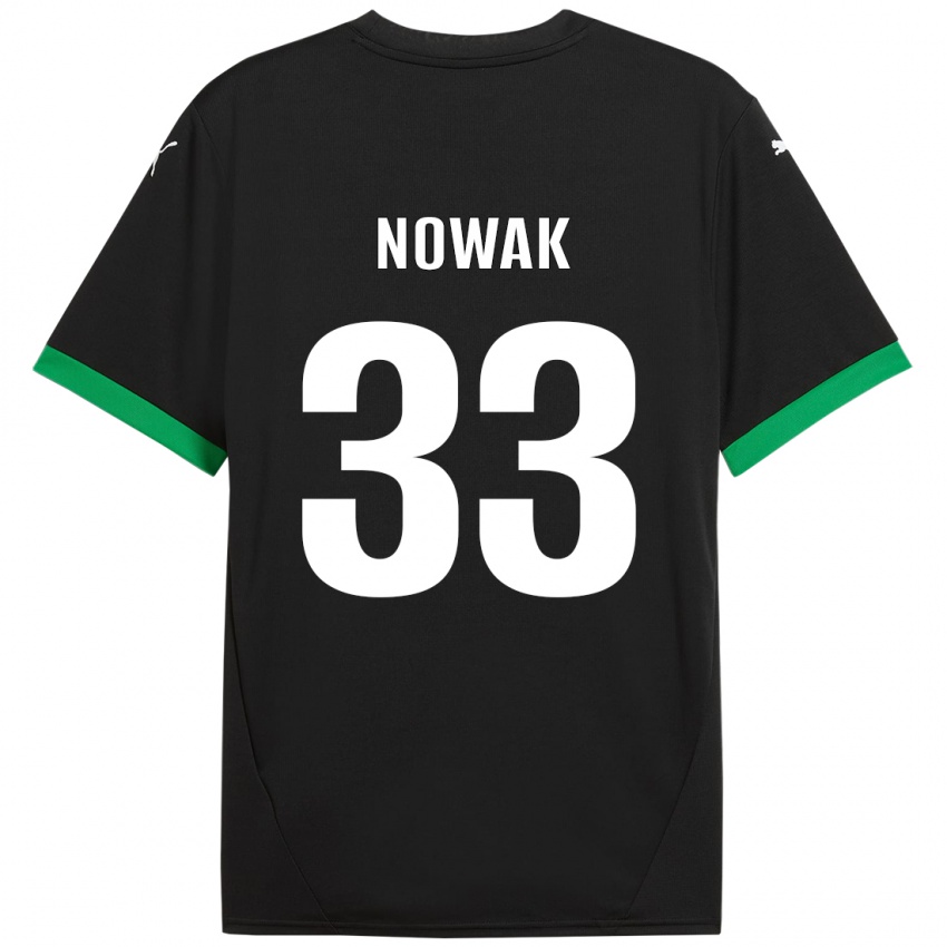 Kinder Julie Nowak #33 Schwarz Dunkelgrün Heimtrikot Trikot 2024/25 T-Shirt Österreich