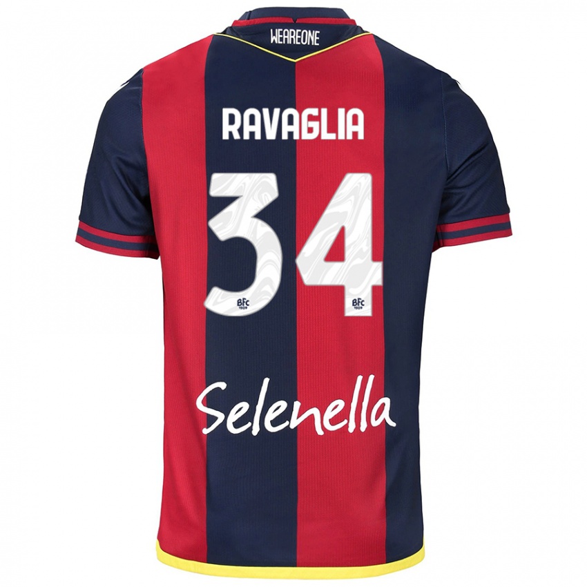 Kinder Federico Ravaglia #34 Rot Königsblau Heimtrikot Trikot 2024/25 T-Shirt Österreich