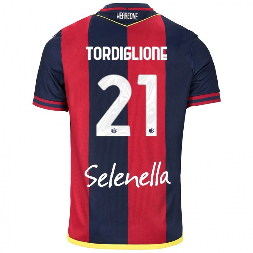 Kinder Nicolò Tordiglione #21 Rot Königsblau Heimtrikot Trikot 2024/25 T-Shirt Österreich