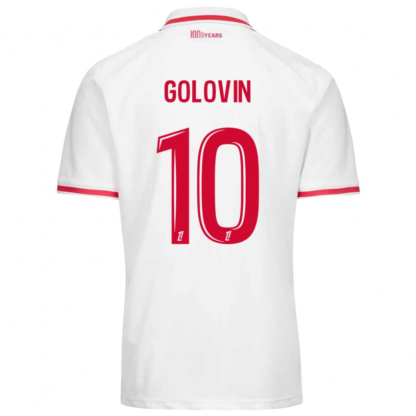 Kinder Aleksandr Golovin #10 Weiß Rot Heimtrikot Trikot 2024/25 T-Shirt Österreich