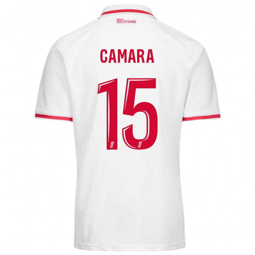 Kinder Lamine Camara #15 Weiß Rot Heimtrikot Trikot 2024/25 T-Shirt Österreich