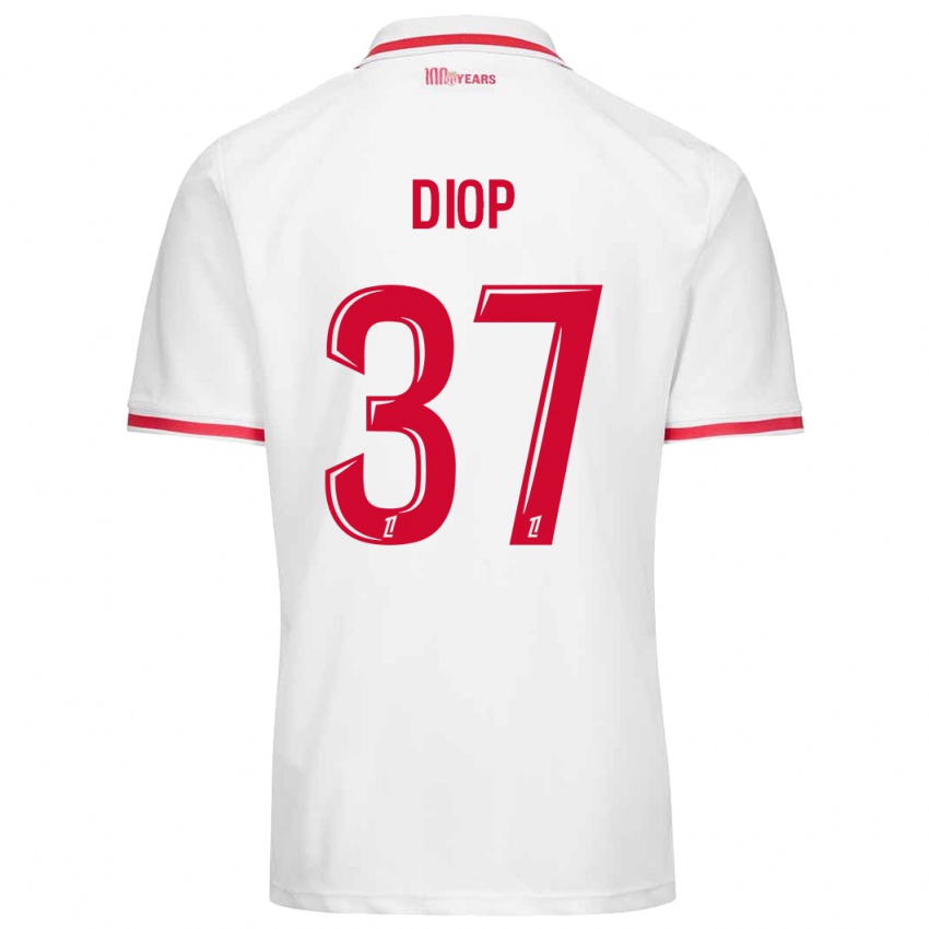 Kinder Edan Diop #37 Weiß Rot Heimtrikot Trikot 2024/25 T-Shirt Österreich