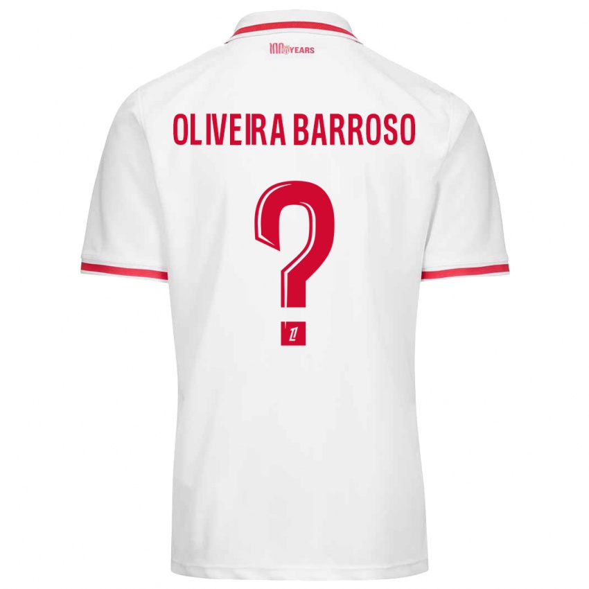 Kinder Mickael Oliveira Barroso #0 Weiß Rot Heimtrikot Trikot 2024/25 T-Shirt Österreich