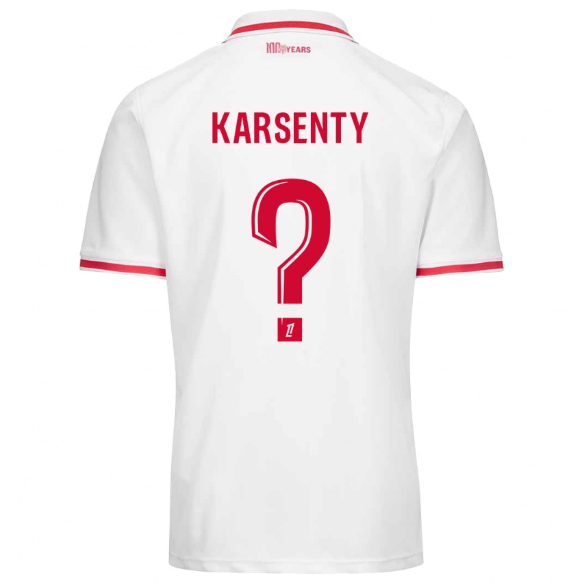 Kinder Kylian Karsenty #0 Weiß Rot Heimtrikot Trikot 2024/25 T-Shirt Österreich