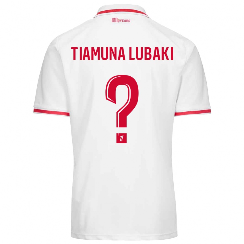 Kinder Loïc Tiamuna Lubaki #0 Weiß Rot Heimtrikot Trikot 2024/25 T-Shirt Österreich