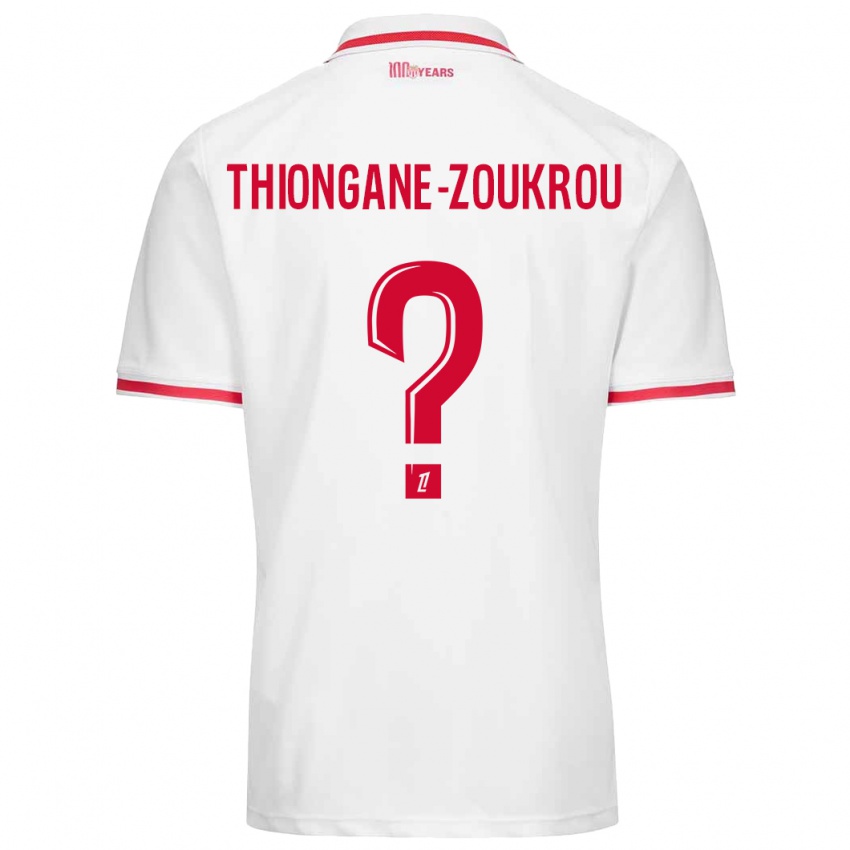 Kinder Ackah-Tidiane Thiongane-Zoukrou #0 Weiß Rot Heimtrikot Trikot 2024/25 T-Shirt Österreich