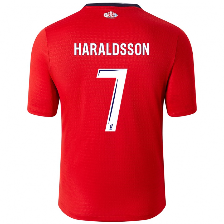 Kinder Hákon Arnar Haraldsson #7 Rot Weiß Heimtrikot Trikot 2024/25 T-Shirt Österreich