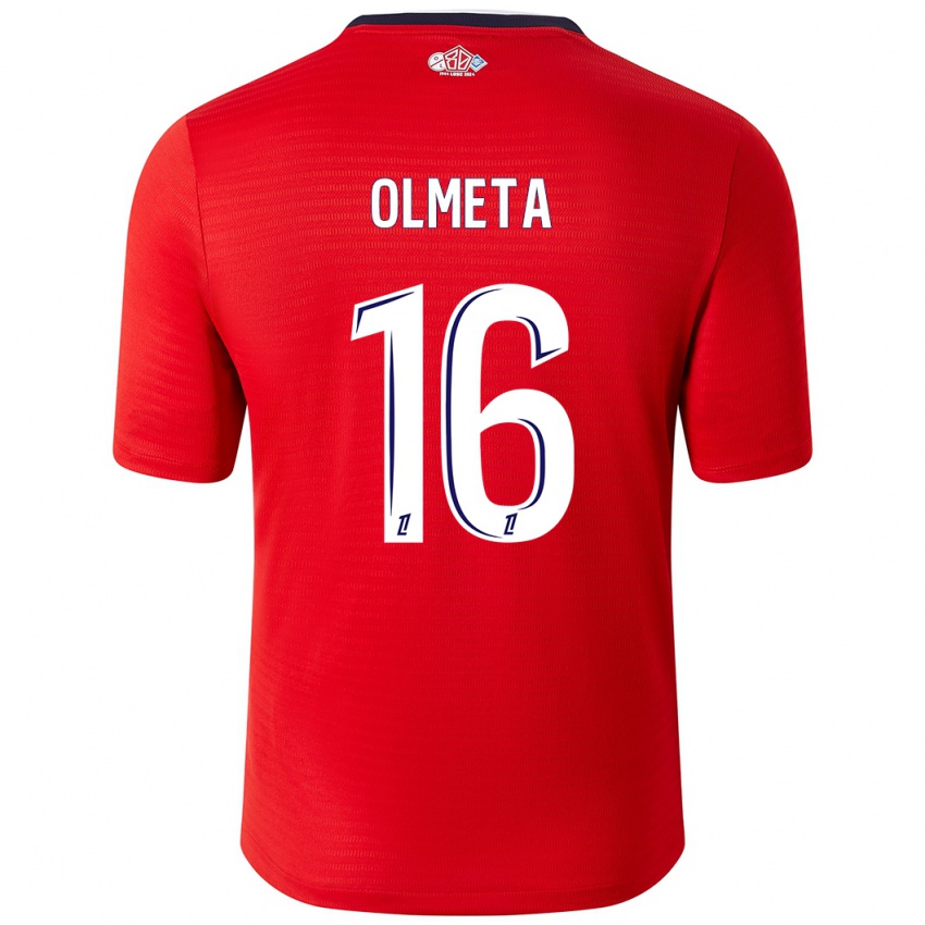 Kinder Lisandru Olmeta #16 Rot Weiß Heimtrikot Trikot 2024/25 T-Shirt Österreich