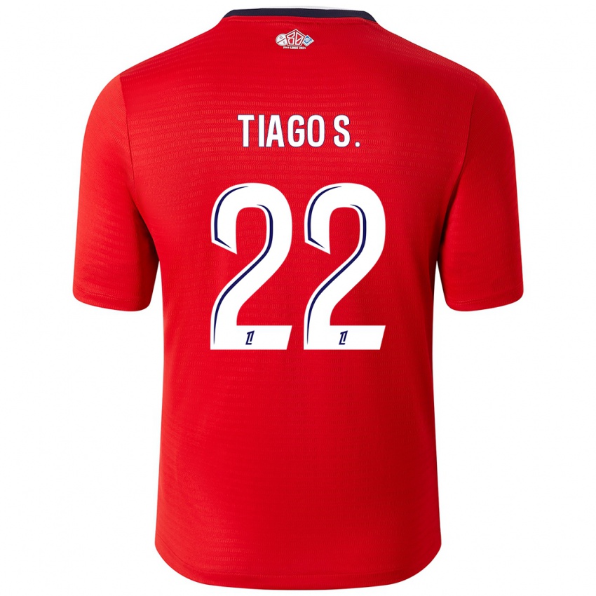 Kinder Tiago Santos #22 Rot Weiß Heimtrikot Trikot 2024/25 T-Shirt Österreich