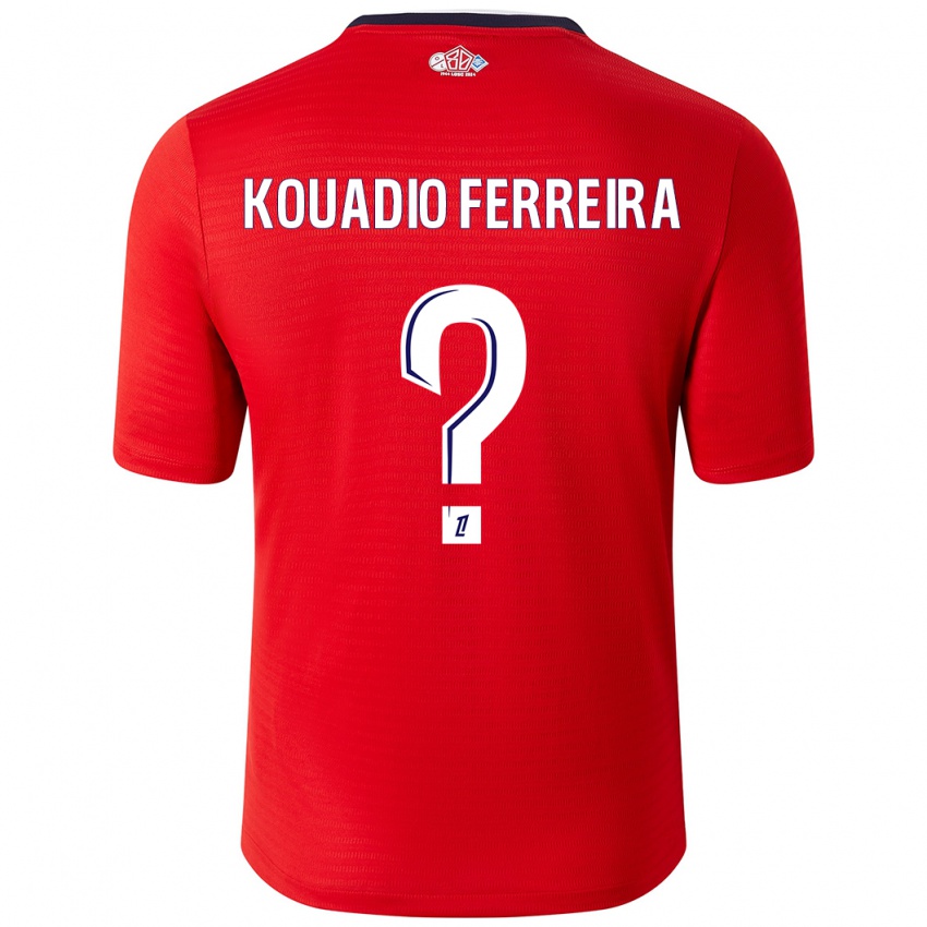 Kinder Wilfrid Kouadio Ferreira #0 Rot Weiß Heimtrikot Trikot 2024/25 T-Shirt Österreich