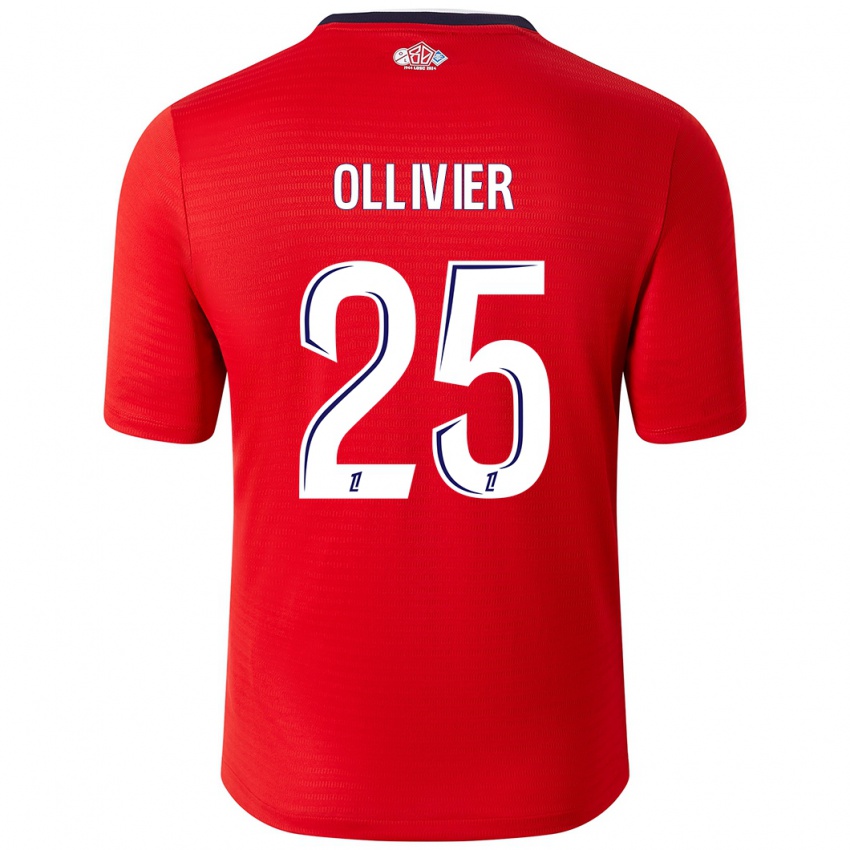 Kinder Agathe Ollivier #25 Rot Weiß Heimtrikot Trikot 2024/25 T-Shirt Österreich