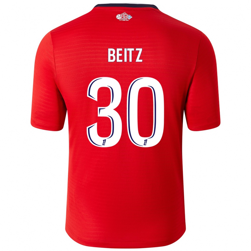 Kinder Taylor Beitz #30 Rot Weiß Heimtrikot Trikot 2024/25 T-Shirt Österreich