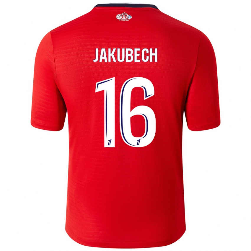 Kinder Adam Jakubech #16 Rot Weiß Heimtrikot Trikot 2024/25 T-Shirt Österreich