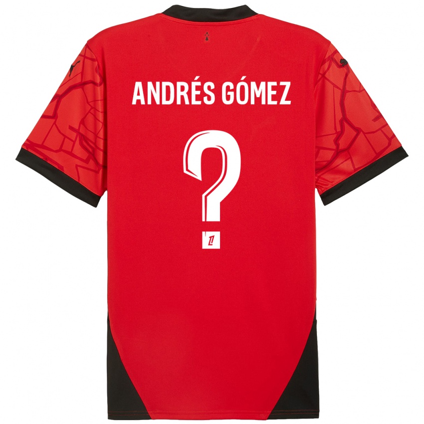 Kinder Carlos Andrés Gómez #0 Rot Schwarz Heimtrikot Trikot 2024/25 T-Shirt Österreich