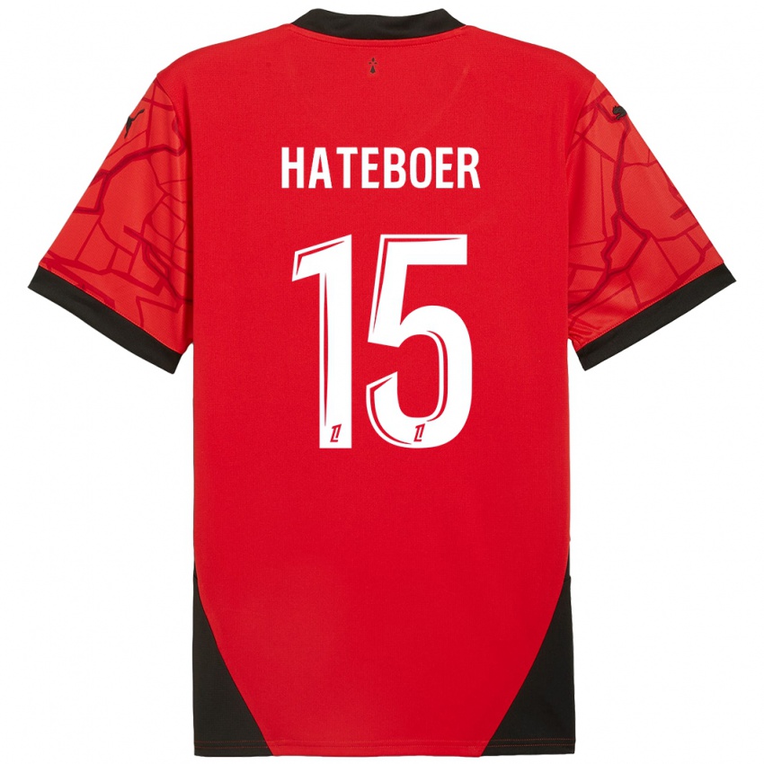 Kinder Hans Hateboer #15 Rot Schwarz Heimtrikot Trikot 2024/25 T-Shirt Österreich