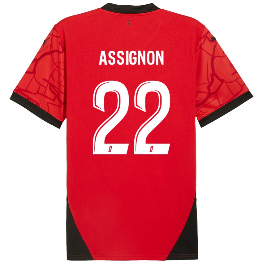 Kinder Lorenz Assignon #22 Rot Schwarz Heimtrikot Trikot 2024/25 T-Shirt Österreich