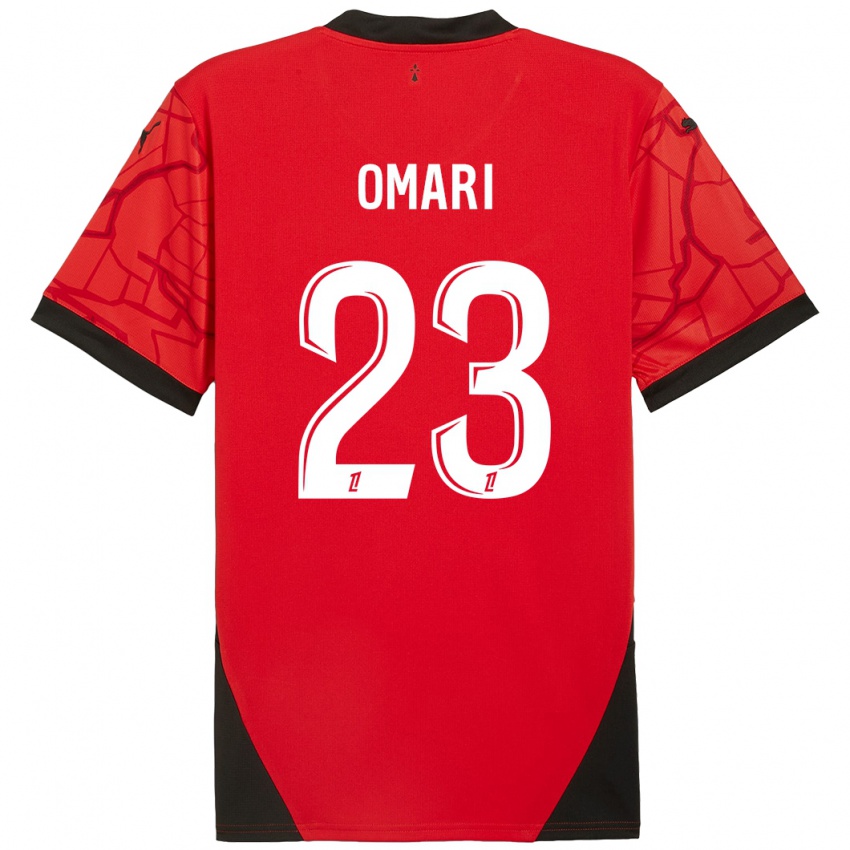 Kinder Warmed Omari #23 Rot Schwarz Heimtrikot Trikot 2024/25 T-Shirt Österreich