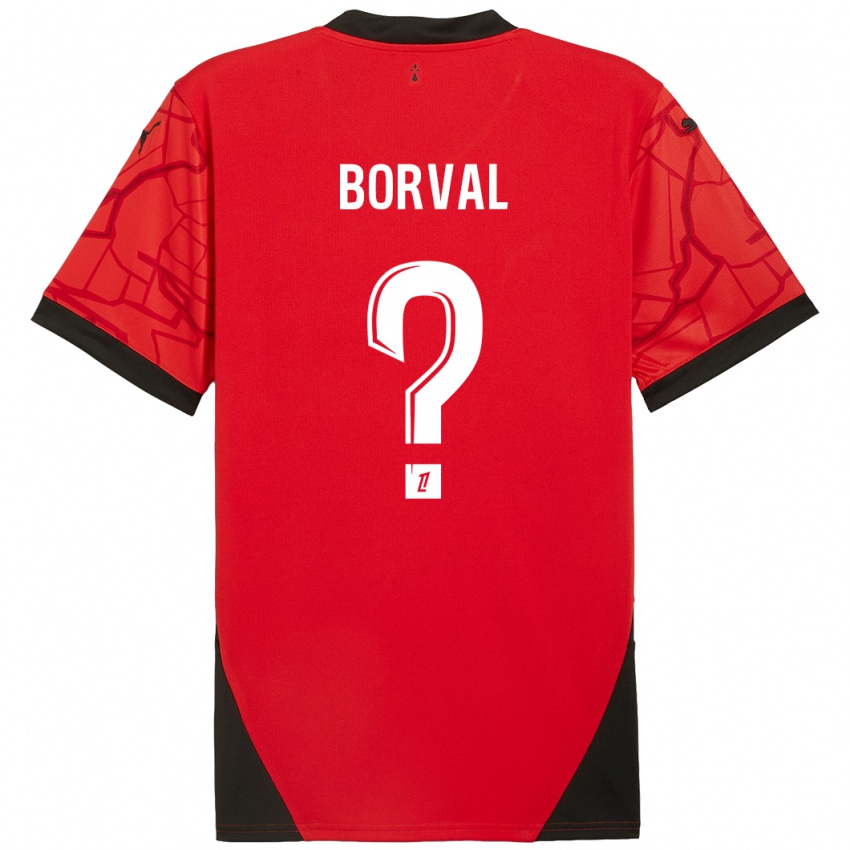 Kinder Cyril Borval #0 Rot Schwarz Heimtrikot Trikot 2024/25 T-Shirt Österreich