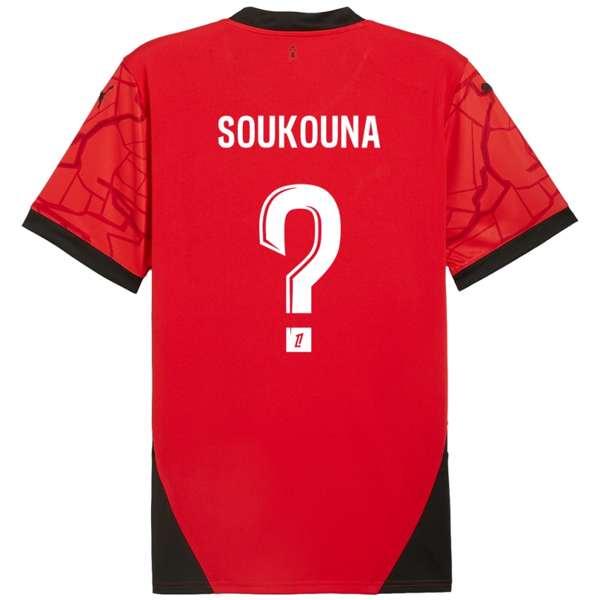 Kinder Isiaka Soukouna #0 Rot Schwarz Heimtrikot Trikot 2024/25 T-Shirt Österreich