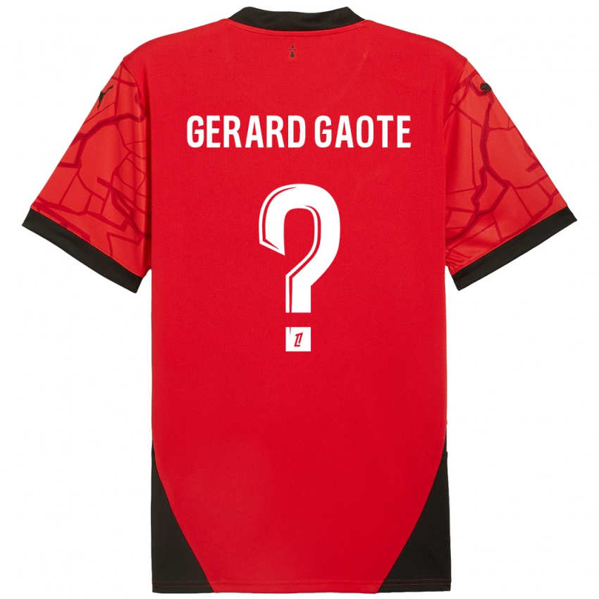 Kinder Steven Gerard Gaote #0 Rot Schwarz Heimtrikot Trikot 2024/25 T-Shirt Österreich