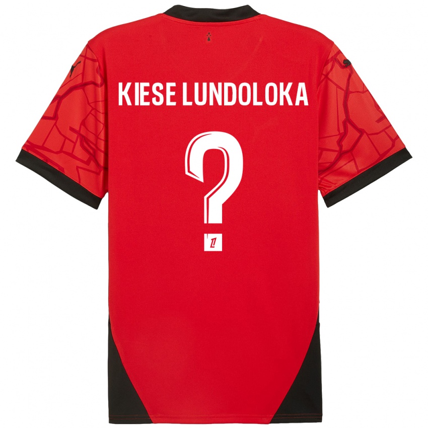 Kinder Jeanslor Kiese Lundoloka #0 Rot Schwarz Heimtrikot Trikot 2024/25 T-Shirt Österreich