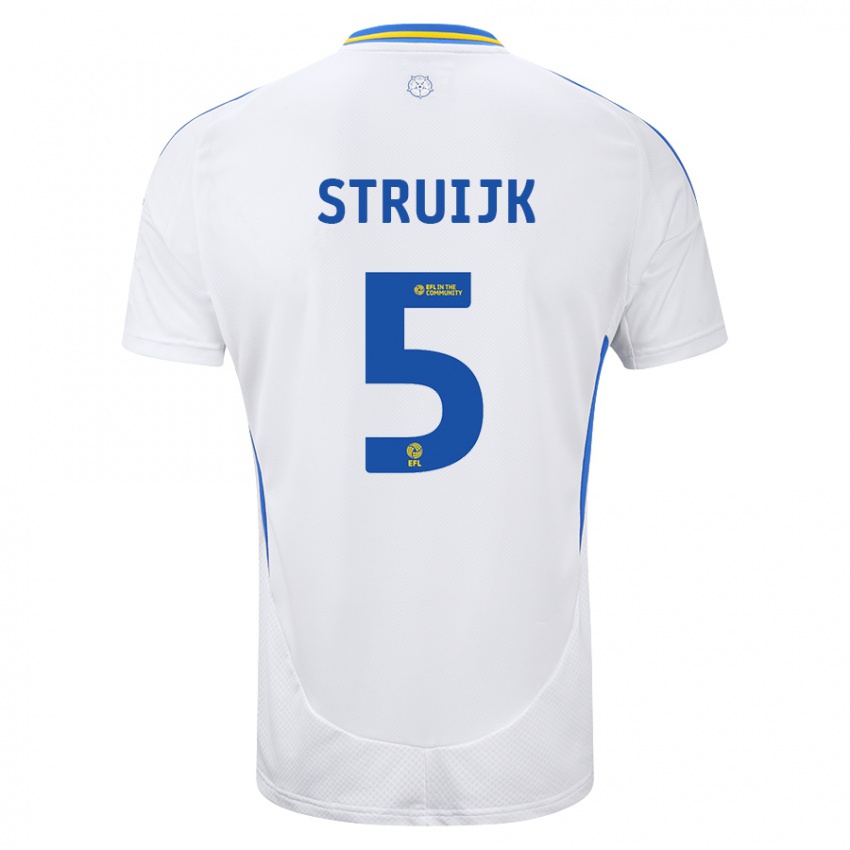 Kinder Pascal Struijk #5 Weiß Blau Heimtrikot Trikot 2024/25 T-Shirt Österreich