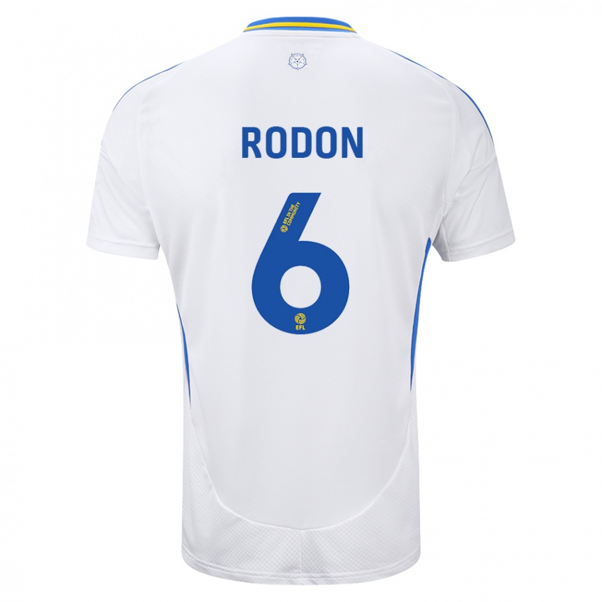 Kinder Joe Rodon #6 Weiß Blau Heimtrikot Trikot 2024/25 T-Shirt Österreich