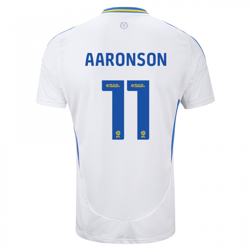 Kinder Brenden Aaronson #11 Weiß Blau Heimtrikot Trikot 2024/25 T-Shirt Österreich