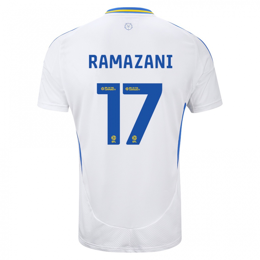 Kinder Largie Ramazani #17 Weiß Blau Heimtrikot Trikot 2024/25 T-Shirt Österreich