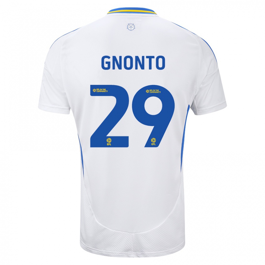 Kinder Wilfried Gnonto #29 Weiß Blau Heimtrikot Trikot 2024/25 T-Shirt Österreich