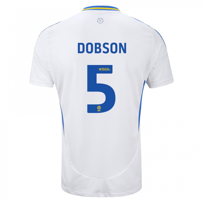 Kinder Ellie Dobson #5 Weiß Blau Heimtrikot Trikot 2024/25 T-Shirt Österreich