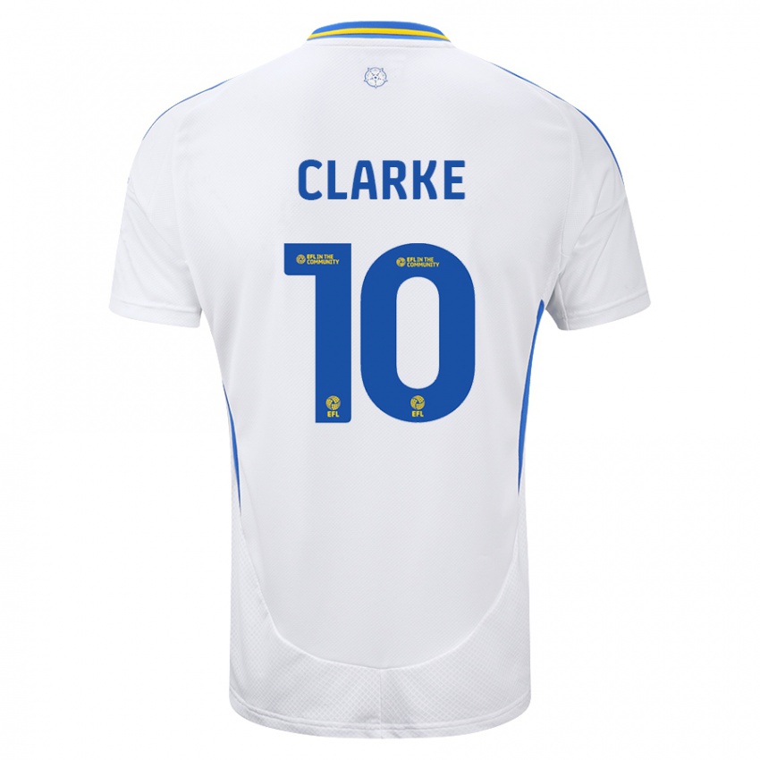 Kinder Sarah Clarke #10 Weiß Blau Heimtrikot Trikot 2024/25 T-Shirt Österreich