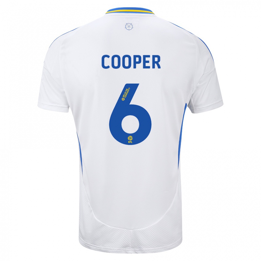 Kinder Liam Cooper #6 Weiß Blau Heimtrikot Trikot 2024/25 T-Shirt Österreich