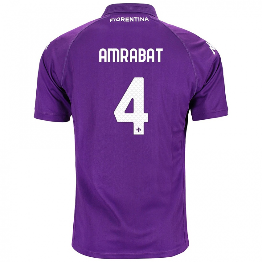 Kinder Sofyan Amrabat #4 Violett Heimtrikot Trikot 2024/25 T-Shirt Österreich