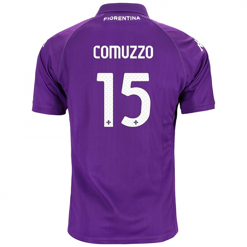 Kinder Pietro Comuzzo #15 Violett Heimtrikot Trikot 2024/25 T-Shirt Österreich