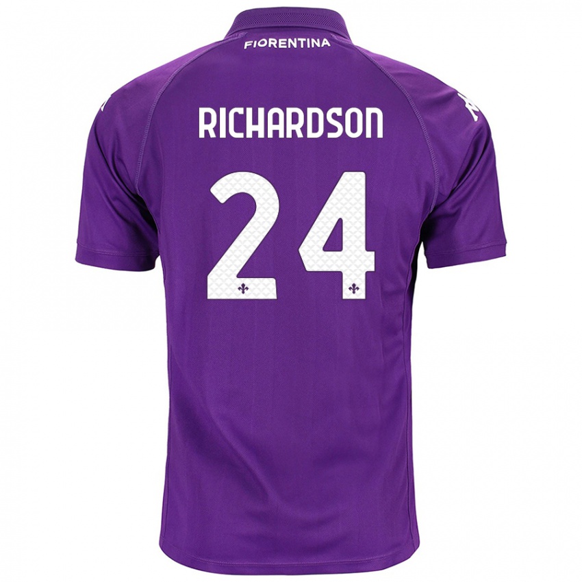 Kinder Amir Richardson #24 Violett Heimtrikot Trikot 2024/25 T-Shirt Österreich