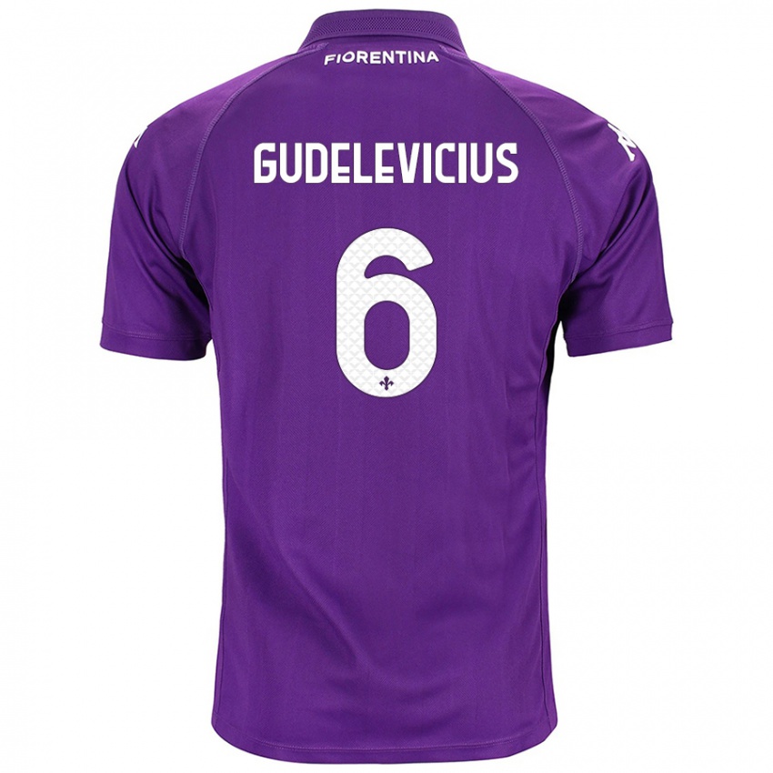 Kinder Ernestas Gudelevicius #6 Violett Heimtrikot Trikot 2024/25 T-Shirt Österreich