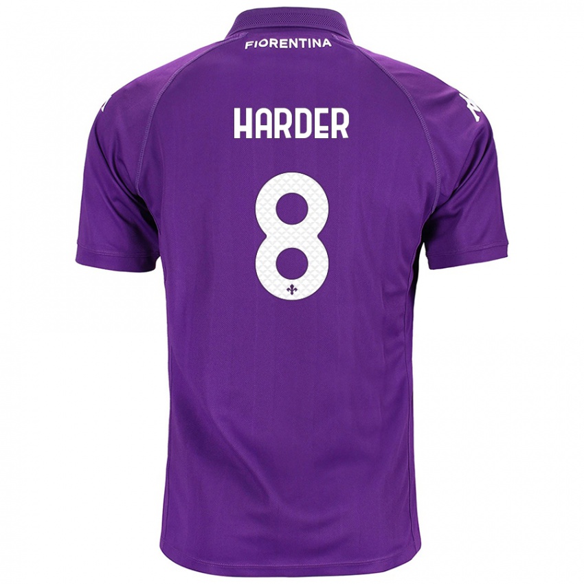 Kinder Jonas Harder #8 Violett Heimtrikot Trikot 2024/25 T-Shirt Österreich