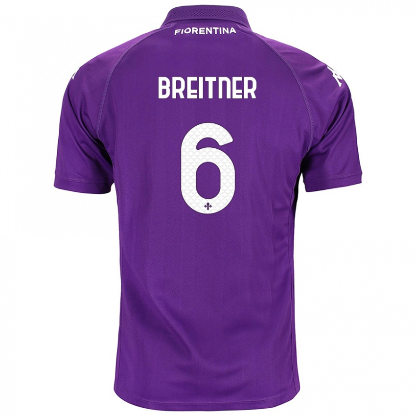 Kinder Stephanie Breitner #6 Violett Heimtrikot Trikot 2024/25 T-Shirt Österreich