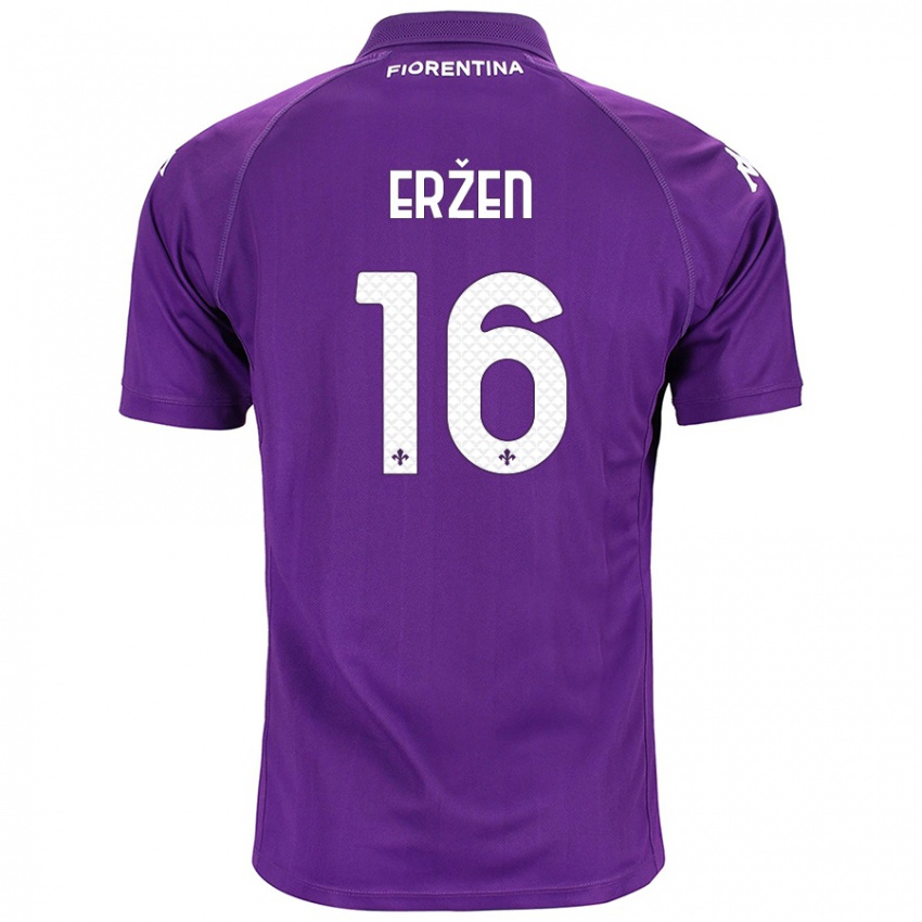 Kinder Kaja Erzen #16 Violett Heimtrikot Trikot 2024/25 T-Shirt Österreich