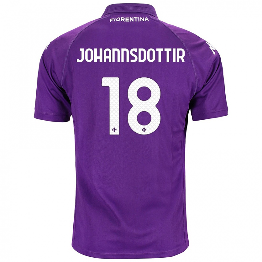 Kinder Alexandra Jóhannsdóttir #18 Violett Heimtrikot Trikot 2024/25 T-Shirt Österreich