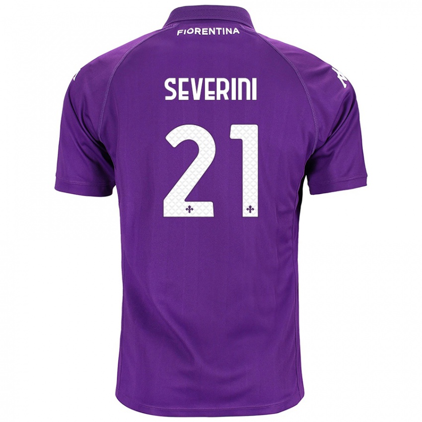 Kinder Emma Severini #21 Violett Heimtrikot Trikot 2024/25 T-Shirt Österreich