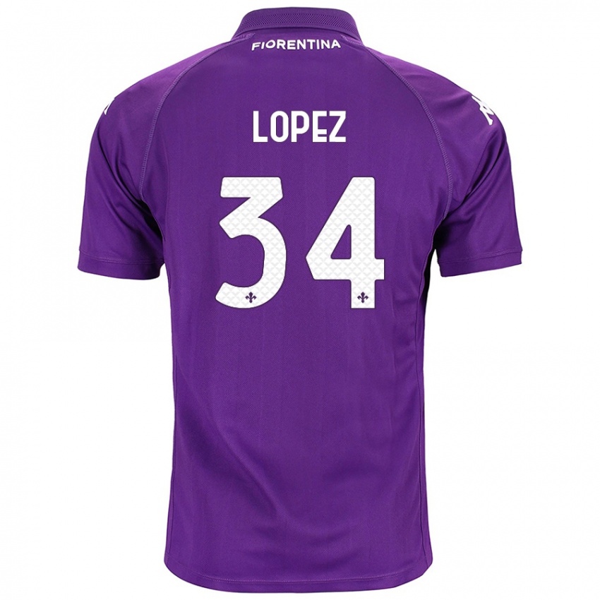 Kinder Lucas López #34 Violett Heimtrikot Trikot 2024/25 T-Shirt Österreich