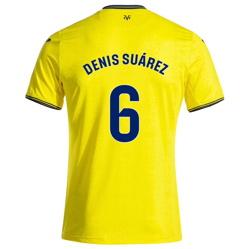 Kinder Denis Suárez #6 Gelb Schwarz Heimtrikot Trikot 2024/25 T-Shirt Österreich