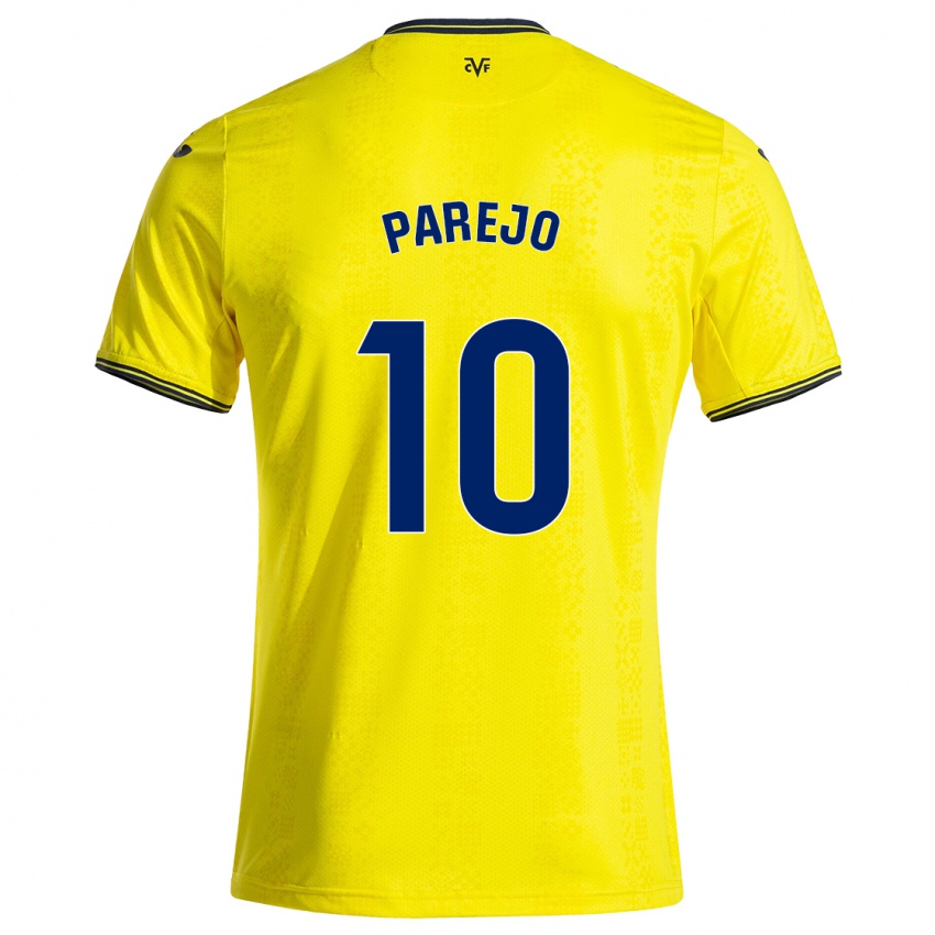 Kinder Dani Parejo #10 Gelb Schwarz Heimtrikot Trikot 2024/25 T-Shirt Österreich