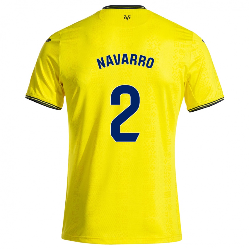 Kinder Pau Navarro #2 Gelb Schwarz Heimtrikot Trikot 2024/25 T-Shirt Österreich