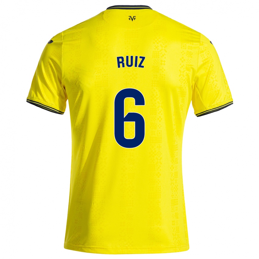 Kinder Joan Ruiz #6 Gelb Schwarz Heimtrikot Trikot 2024/25 T-Shirt Österreich