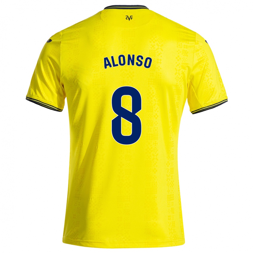 Kinder Rodri Alonso #8 Gelb Schwarz Heimtrikot Trikot 2024/25 T-Shirt Österreich