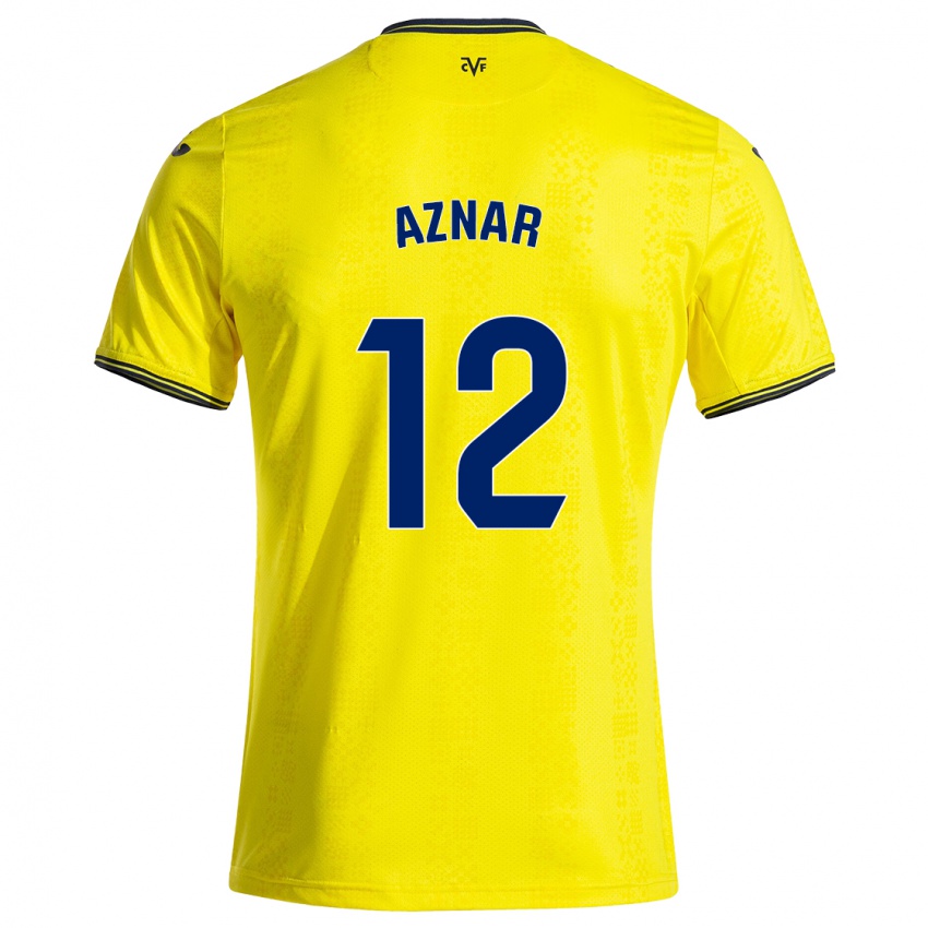 Kinder Javi Aznar #12 Gelb Schwarz Heimtrikot Trikot 2024/25 T-Shirt Österreich